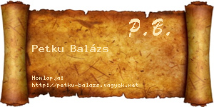 Petku Balázs névjegykártya
